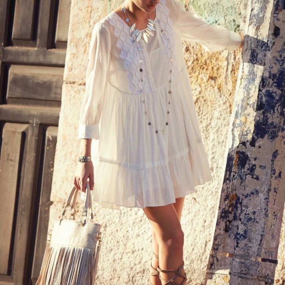 Anthropologie MAEVE Bermeja Tunic Dress Ivory C18